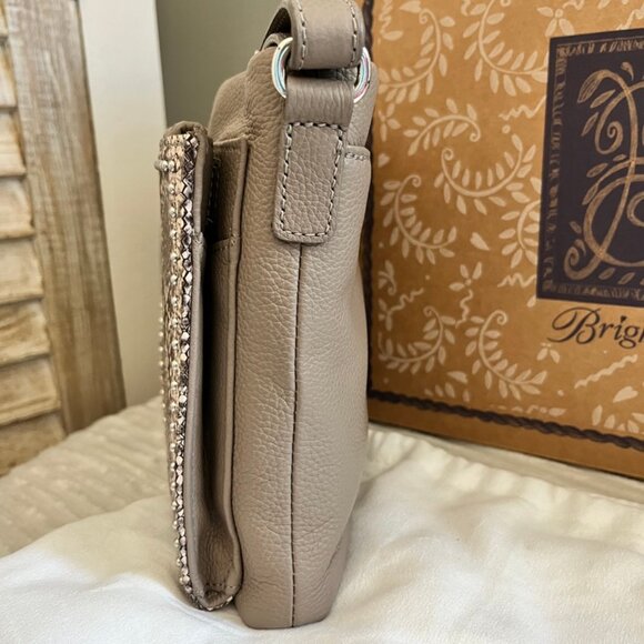 Brighton Pretty Tough Jagger Taupe Python Crossbody Organizer - Picture 8 of 8
